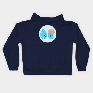 Cute Water Droplets Bathing Kids Hoodie